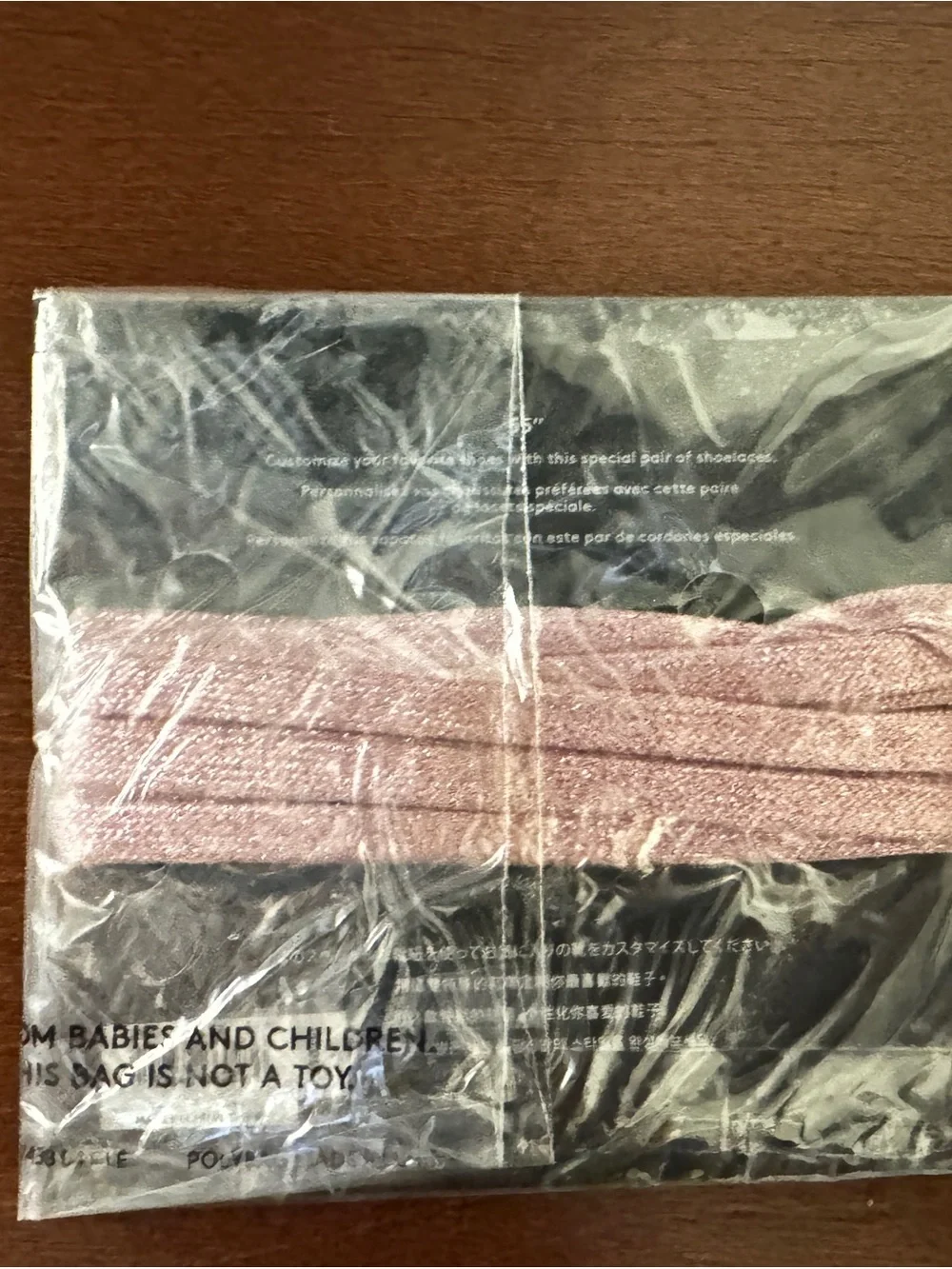 Coach Light Pink Glitter Shoelaces - Women's Accessory